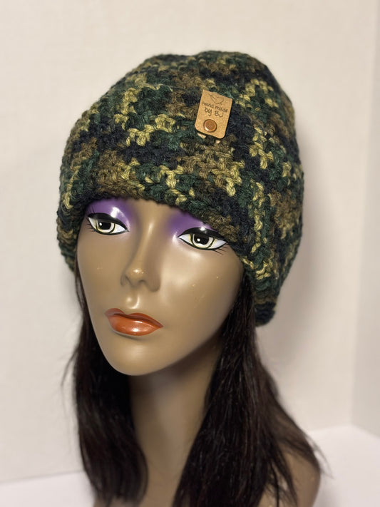 Camo Flat Brimmed Beanie