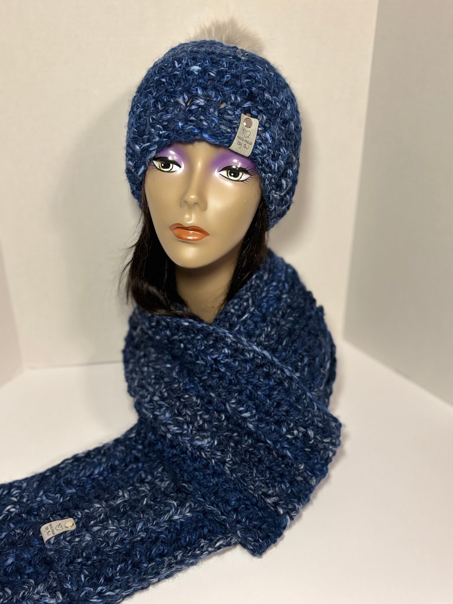 Blue Hat and Scarf set