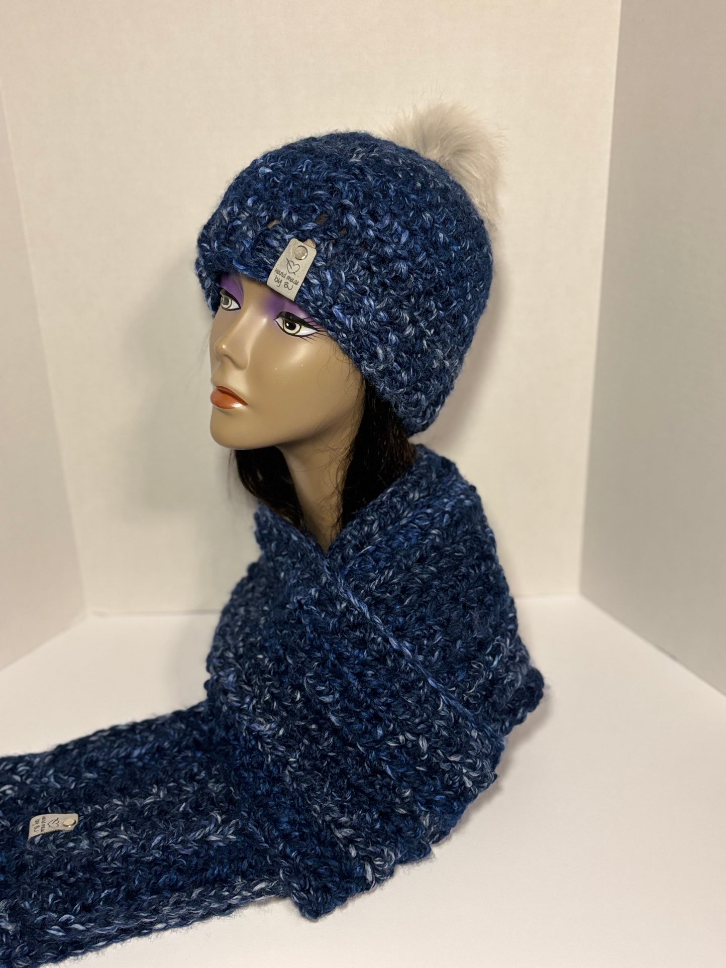 Blue Hat and Scarf set