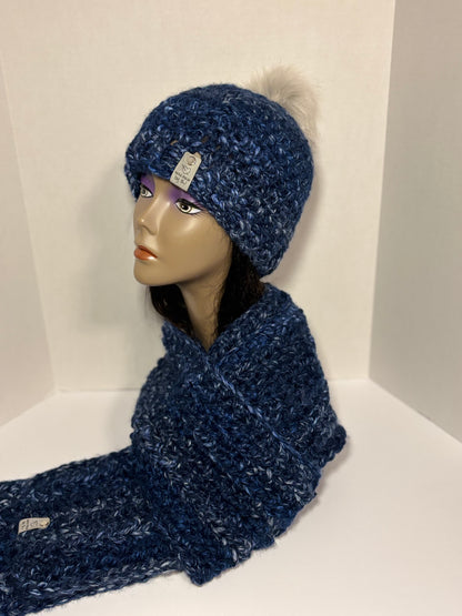 Blue Hat and Scarf set