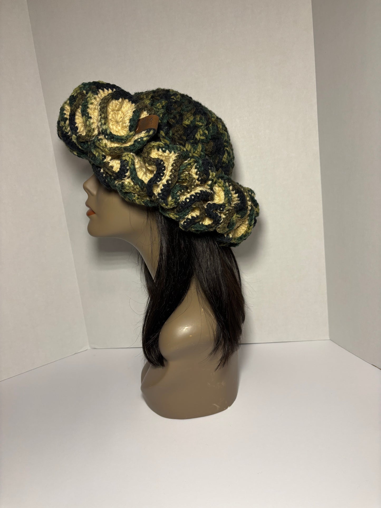 Camo Granny Ruffle Hat