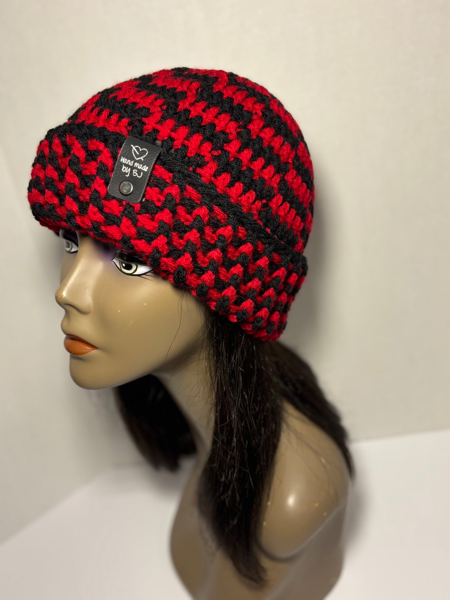 Red & Black Checkered Beanie