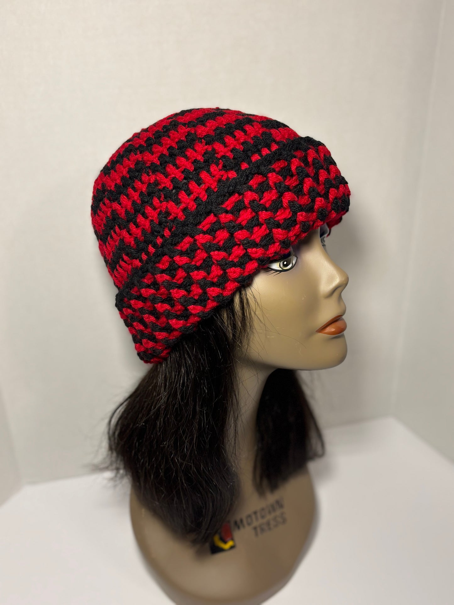 Red & Black Checkered Beanie