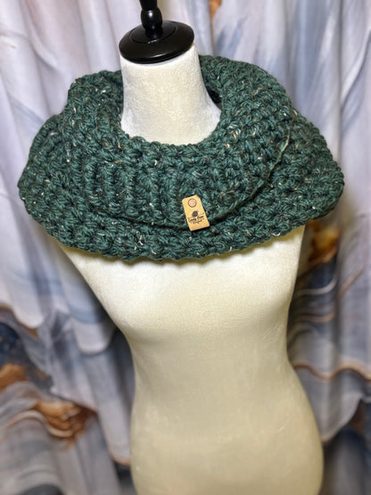 Green Tweed Hat & Scarf Set