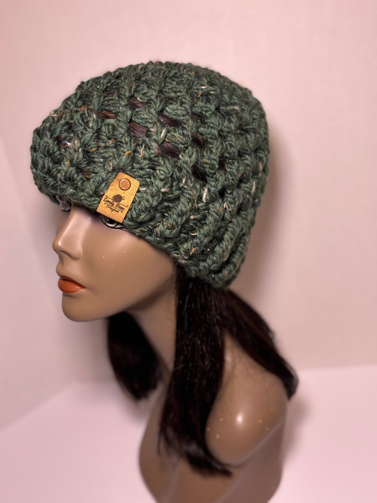 Green Tweed Hat & Scarf Set